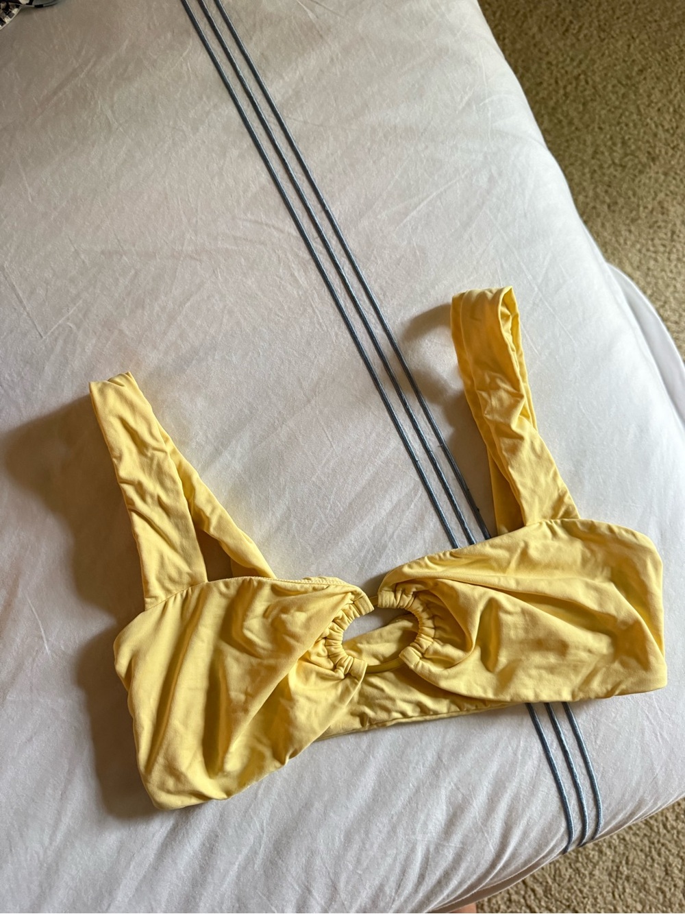Yellow Twist Front Crop Bikini Top L SPACE size small